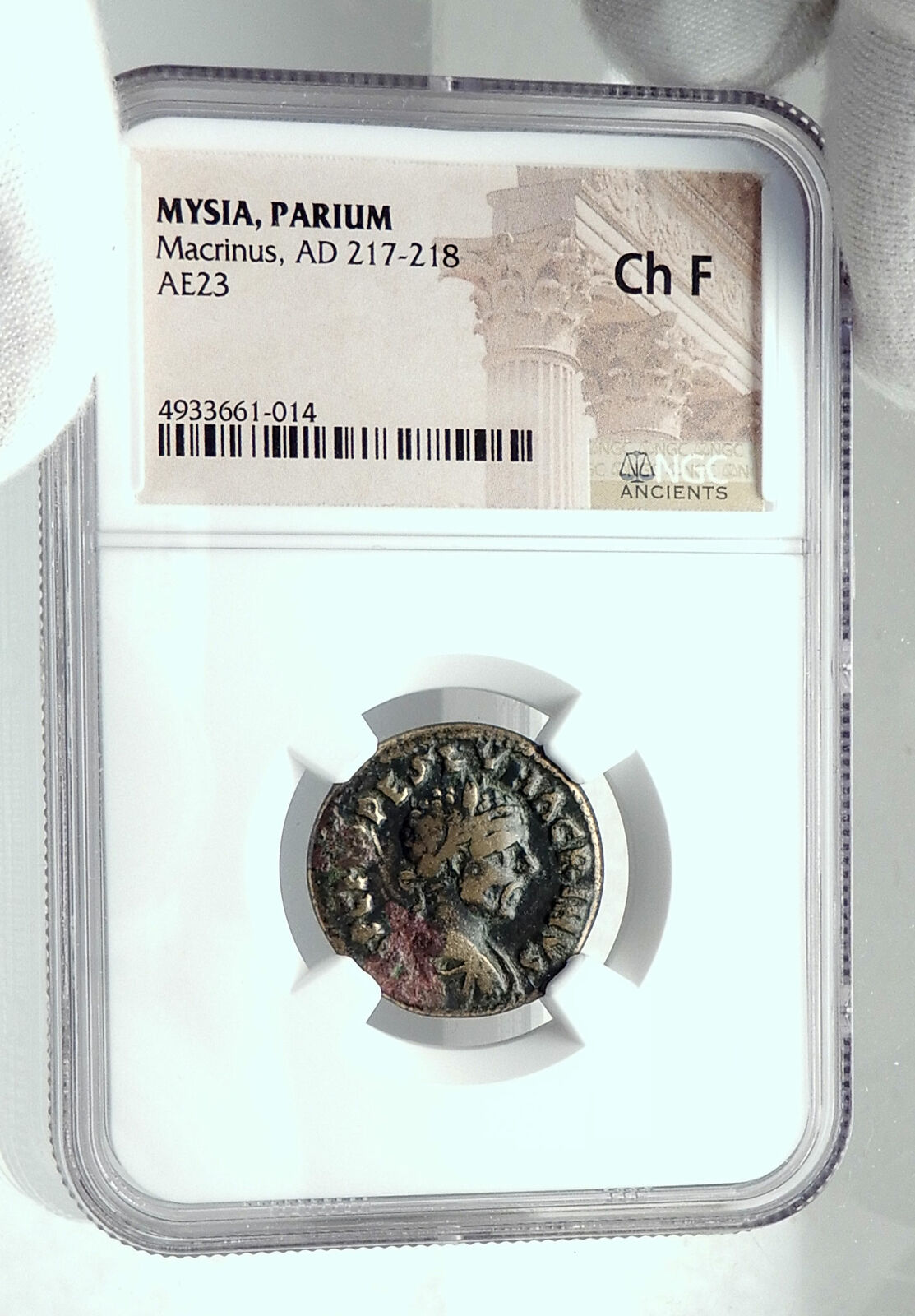 MACRINUS 217AD Parium MYSIA Authentic Ancient Roman Coin CAPRICORN NGC i79221