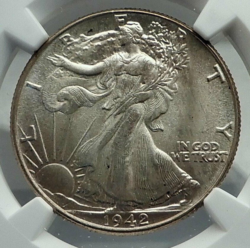 1942 UNITED STATES US Silver WALKING LIBERTY Half Dollar Coin EAGLE NGC i79697