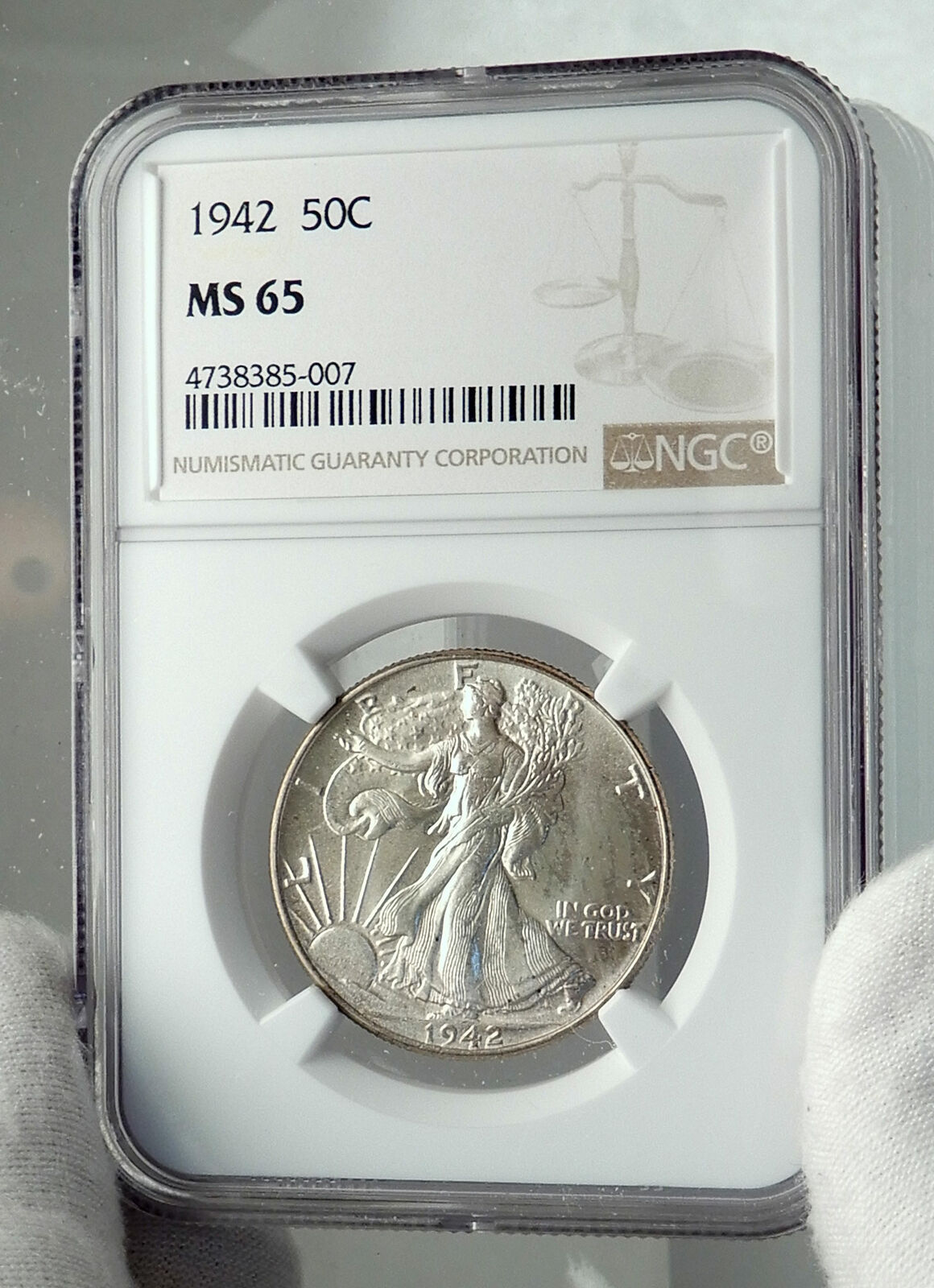 1942 UNITED STATES US Silver WALKING LIBERTY Half Dollar Coin EAGLE NGC i79697