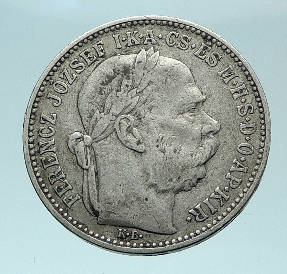 1895 HUNGARY w King Franz Joseph I Hungarian Antique Silver Korona Coin i78956