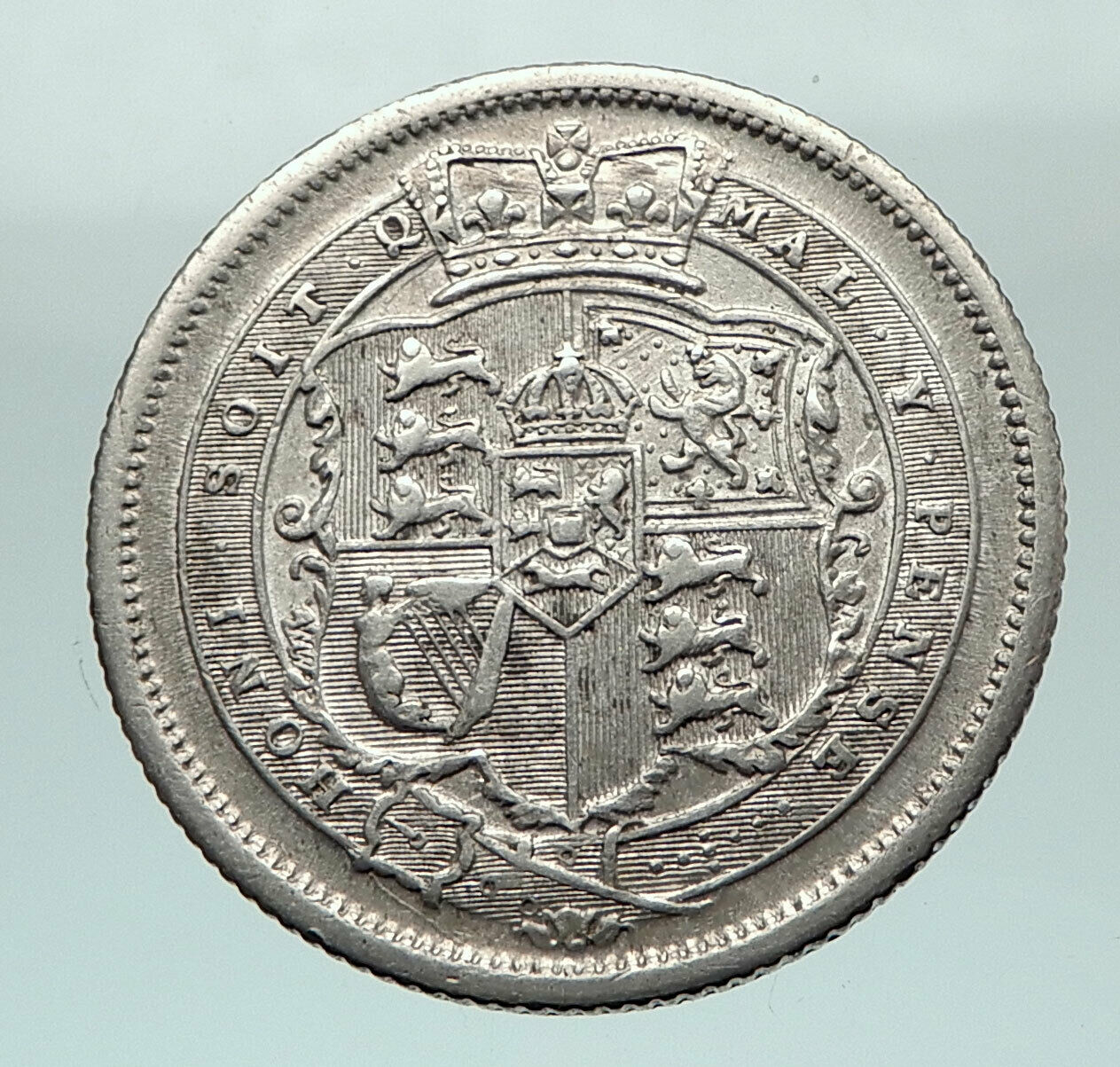 1816 GREAT BRITAIN United Kingdom UK King GEORGE III SILVER Shilling Coin i80364