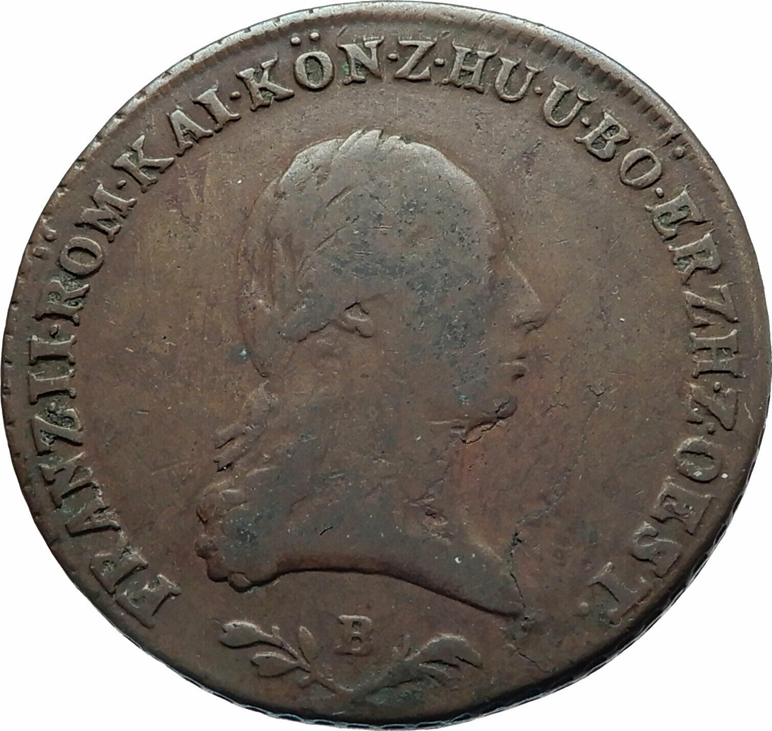 1800B AUSTRIA w Emperor Franz II Hapsburg Antique 6 Kreuzer Austrian Coin i78596