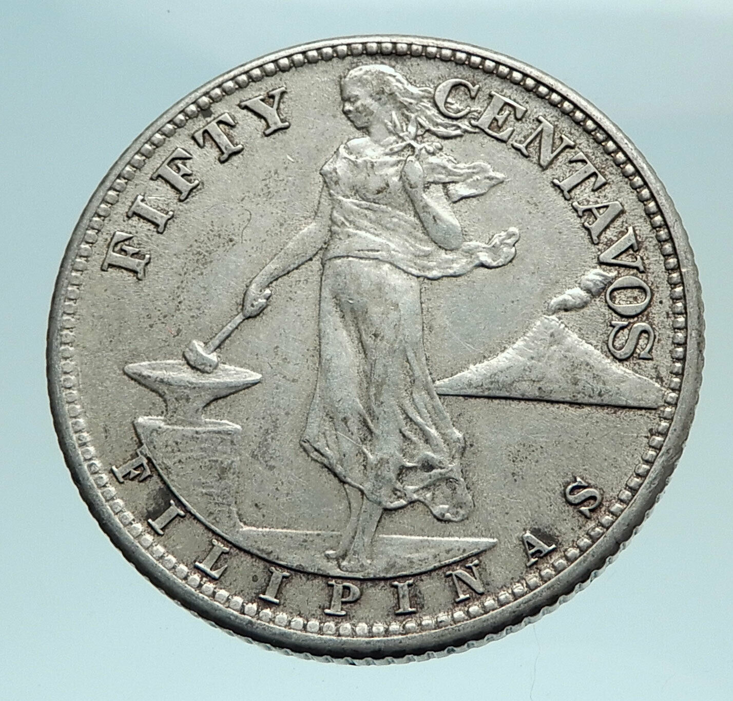 1944 S PHILIPPINES - FIFTY Centavos United States of America Silver Coin i79546