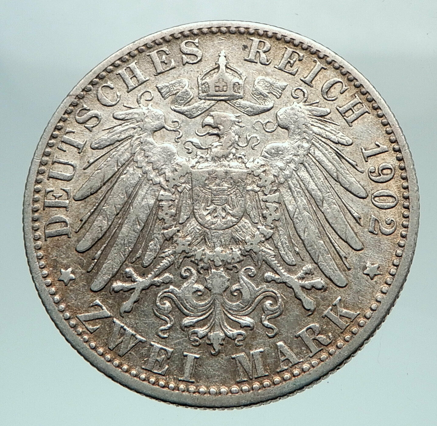 1902 Germany GERMAN STATES Wurttemberg WILHELM II Genuine Silver 2 M Coin i80090