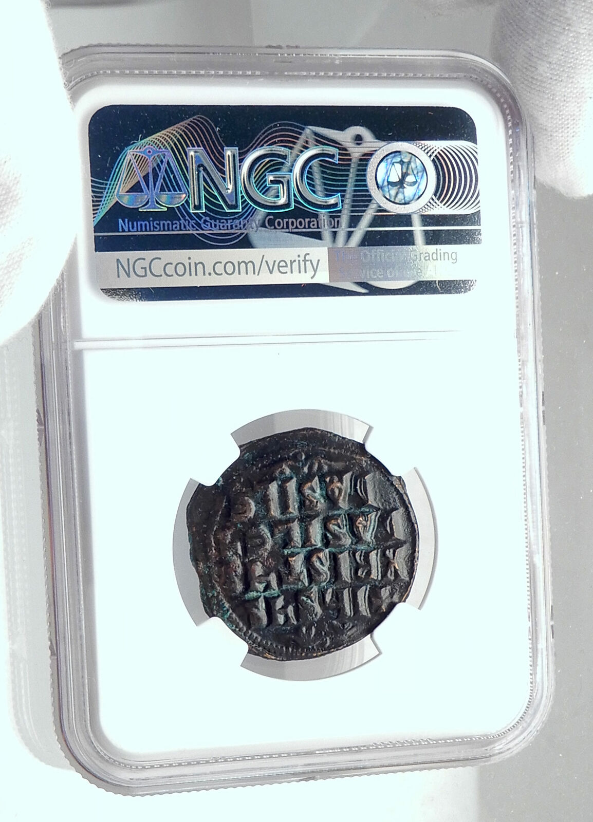 JESUS CHRIST Class A3 Anonymous Ancient 1020AD Byzantine Follis Coin NGC i80780