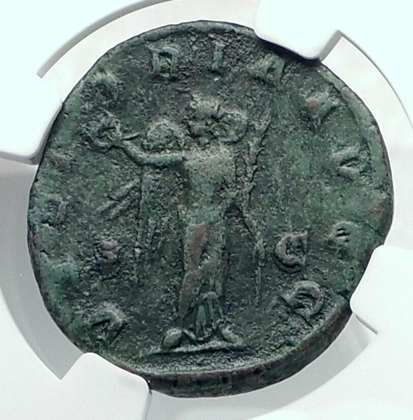 PUPIENUS Ancient 238AD Rome Sestertius Rare Roman Coin VICTORY NGC XF i80955