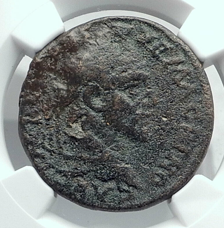 MACRINUS Authentic Ancient Laodicea ad Mare Roman Coin SHE WOLF TWINS NGC i81323