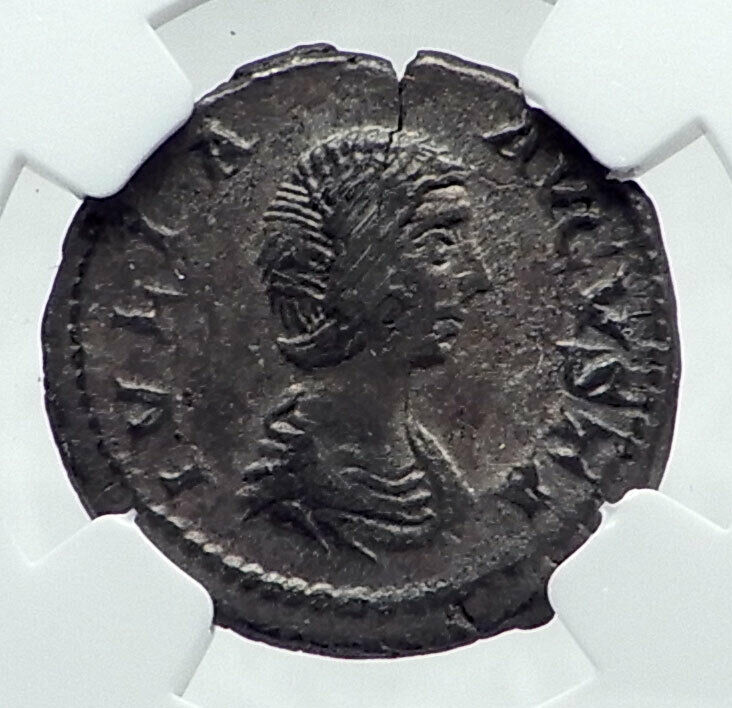 JULIA DOMNA Authentic Ancient Silver Roman Coin FOUR SEASONS TERRA NGC i81352