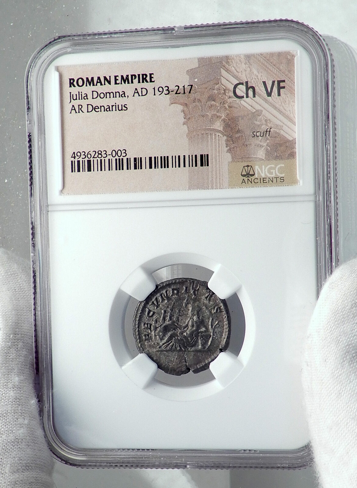 JULIA DOMNA Authentic Ancient Silver Roman Coin FOUR SEASONS TERRA NGC i81352