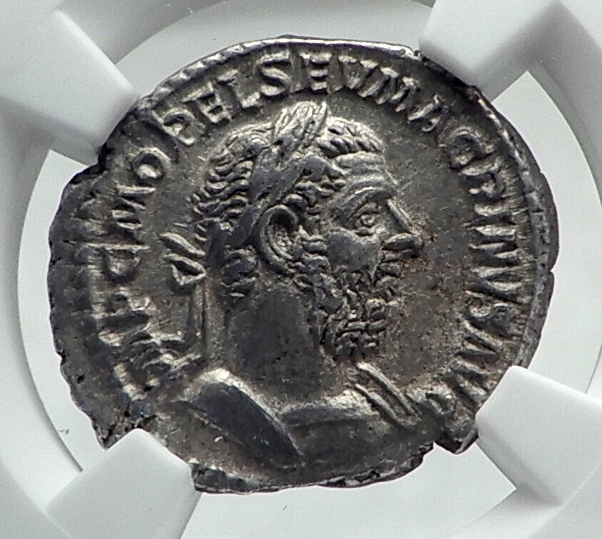 MACRINUS Authentic Ancient 217AD Rome Silver Roman Coin FELICITAS NGC i81373