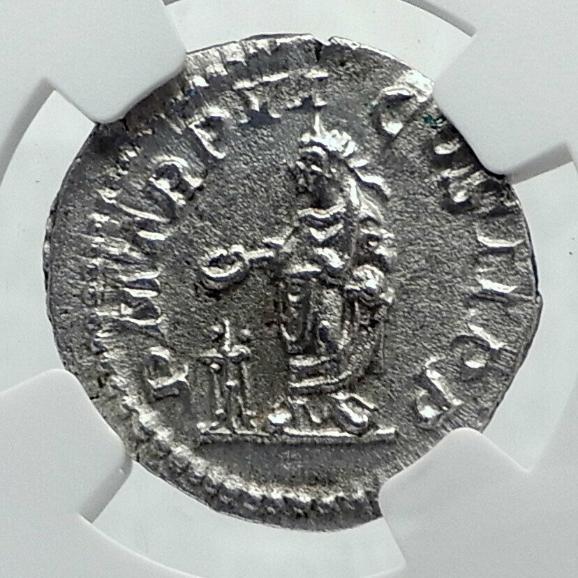 SEVERUS ALEXANDER Authentic Ancient 227AD Rome Silver Roman Coin NGC i81616