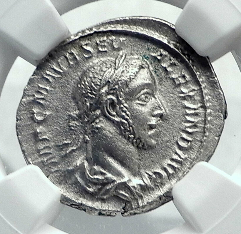 SEVERUS ALEXANDER Authentic Ancient 227AD Rome Silver Roman Coin NGC i81616