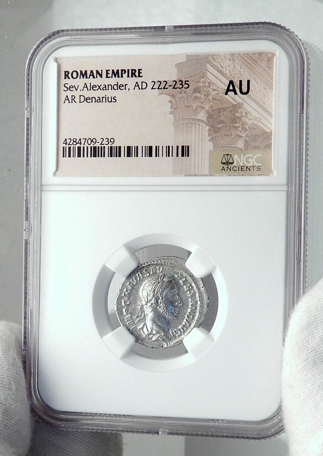 SEVERUS ALEXANDER Authentic Ancient 227AD Rome Silver Roman Coin NGC i81616