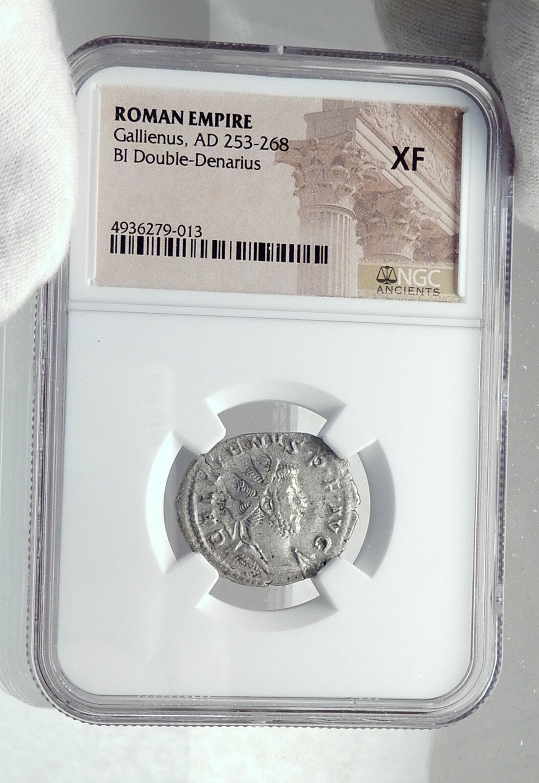 GALLIENUS Authentic Ancient Billon Silver Lyons 258AD Roman Coin NGC i81546