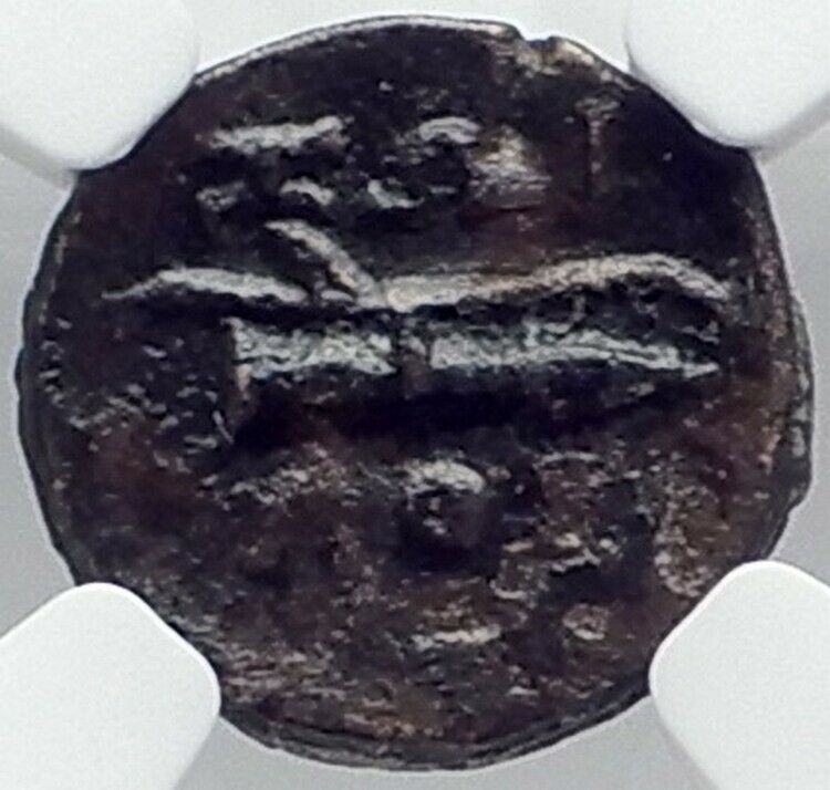 KYME in AEOLIS Authentic Ancient 1stCenBC Greek Coin HORSE QUIVER NGC i81853