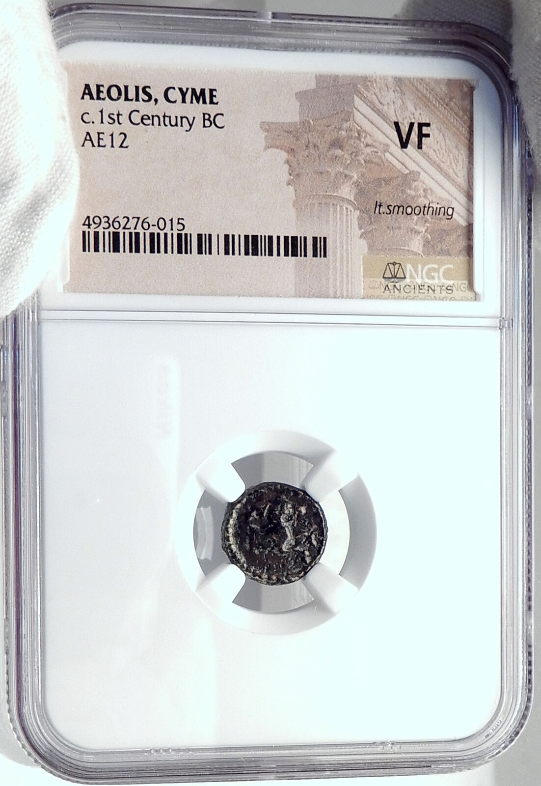 KYME in AEOLIS Authentic Ancient 1stCenBC Greek Coin HORSE QUIVER NGC i81853