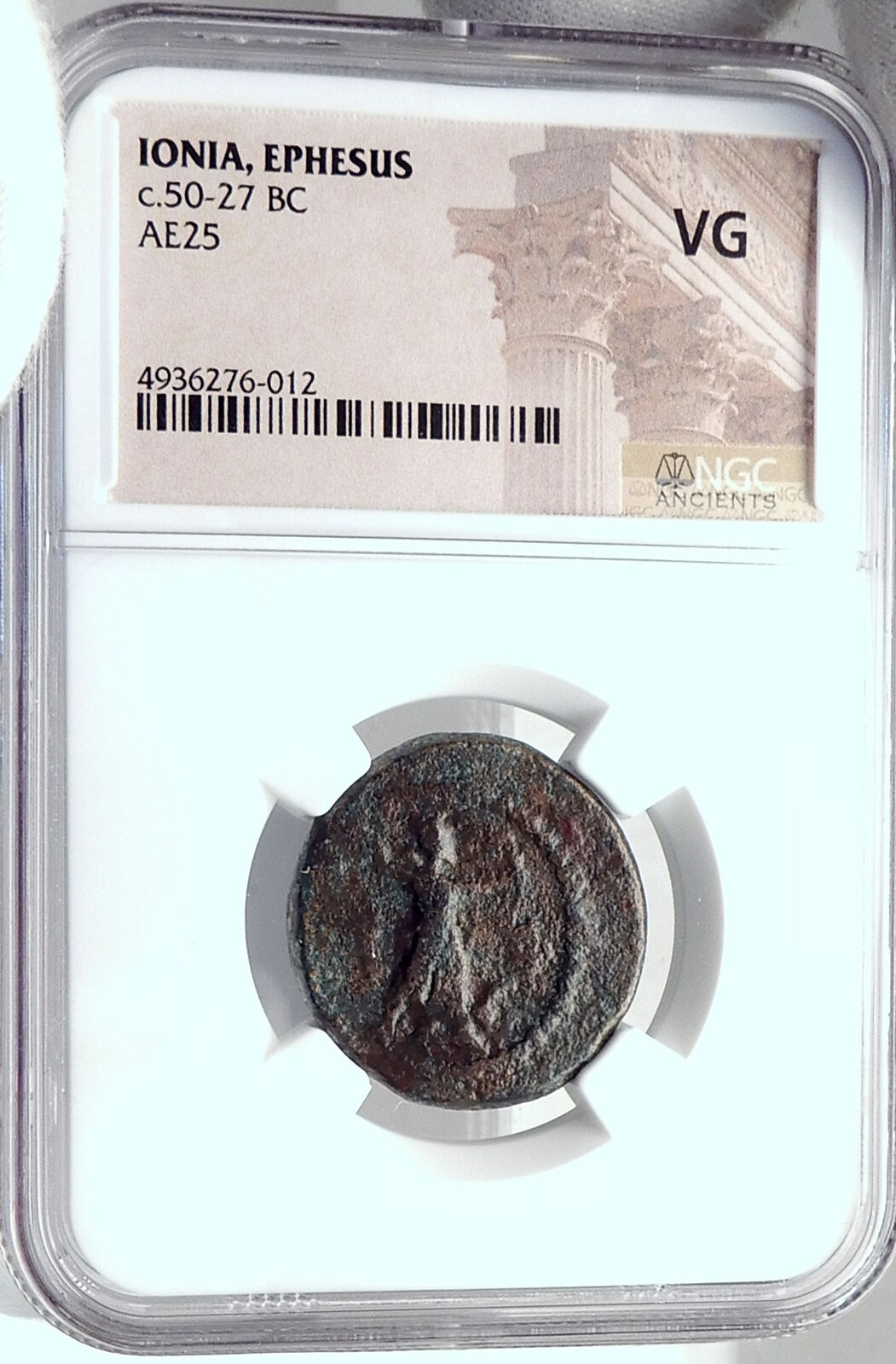 EPHESOS in IONIA Authentic Ancient 50BC Greek Coin of JASON w ARTEMIS NGC i81850