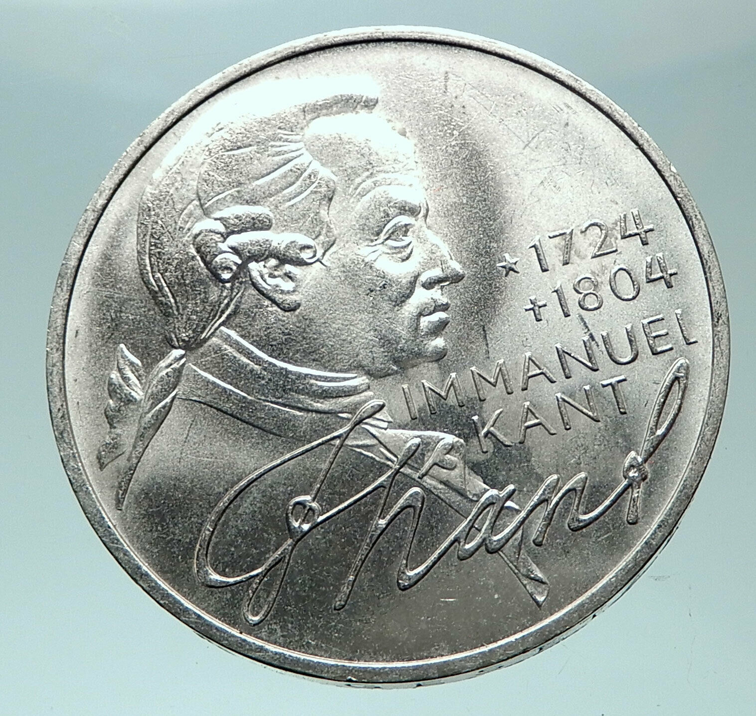 1978 GERMANY Immanuel Kant Philosopher Genuine Silver German 5 Mark Coin i82023