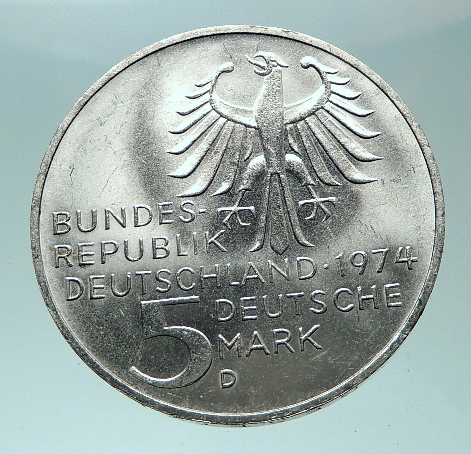 1978 GERMANY Immanuel Kant Philosopher Genuine Silver German 5 Mark Coin i82023