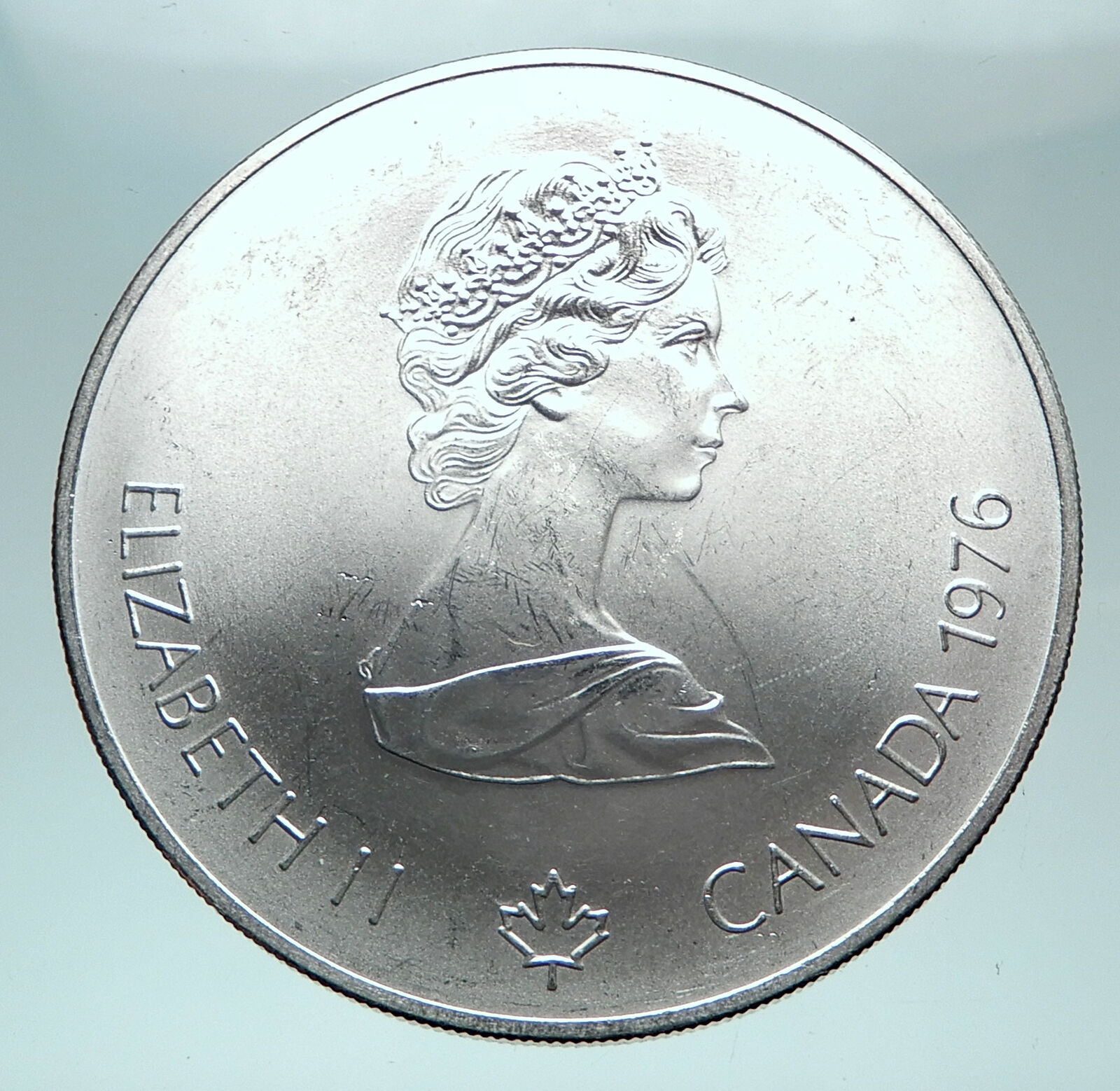 1976 CANADA Queen Elizabeth II Olympics Montreal Boxing Silver $5 Coin i81631