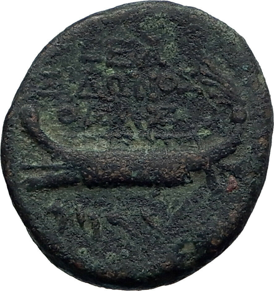 SIDON in PHOENICIA 77BC Tyche Zeus Ship Galley Ancient Greek Coin i44156