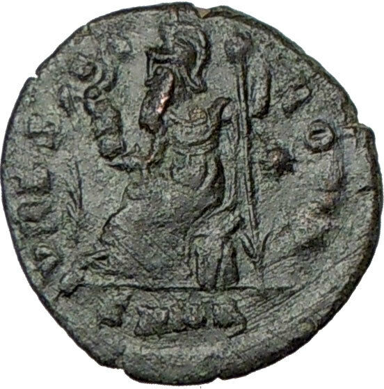 VALENTINIAN II 378AD Ancient Roman Coin ROMA w Victory and spear i19834