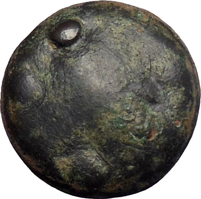 SELINOS in SICILY 450BC Gorgoneion Selinon Leaf Ancient Greek Coin i28240