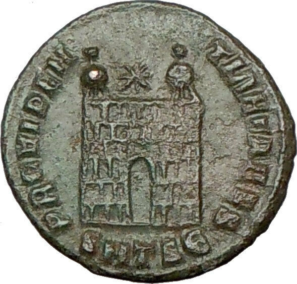 CONSTANTIUS II Constantine the Great son Ancient Roman Coin Camp GATE i18407