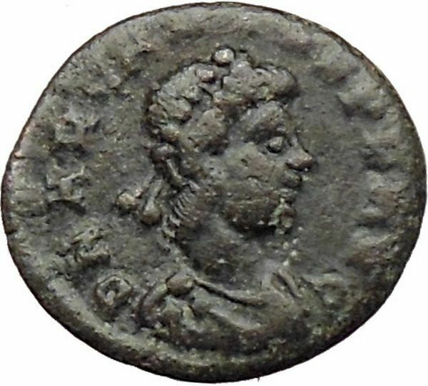 Arcadius 383AD Ancient Roman Coin Victory Nike Chi-Rho Christ Monogram i29821