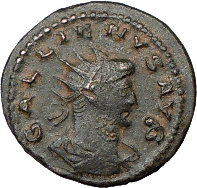 GALLIENUS son of Valerian I Ancient Roman Coin Zeus JUPITER Cult RARE i19775