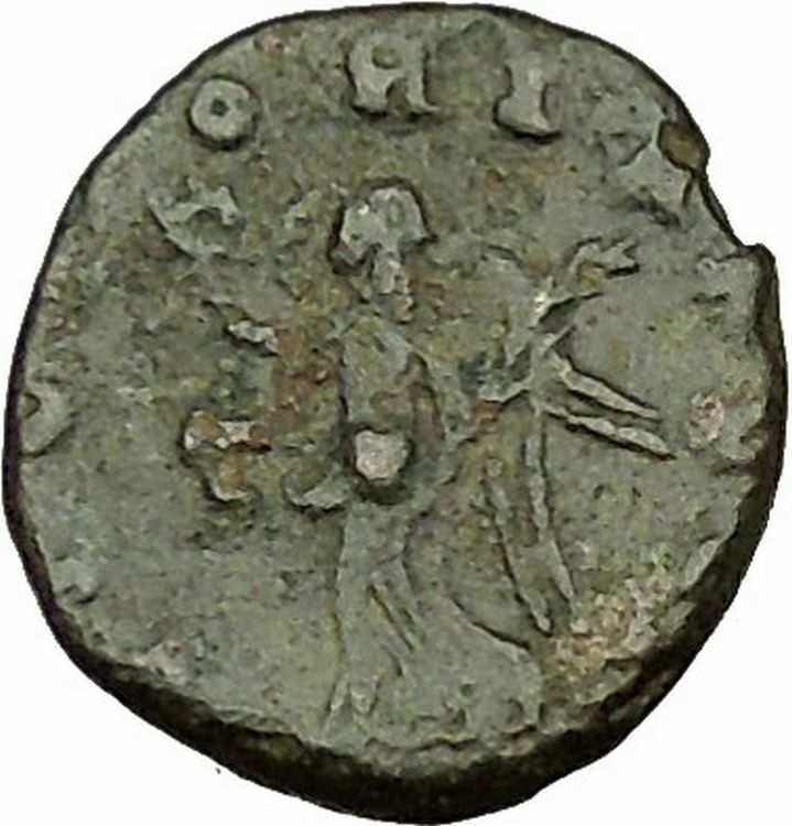 Gallienus Valerian I son Ancient RARE Roman Coin Victory Nike Cult i40385