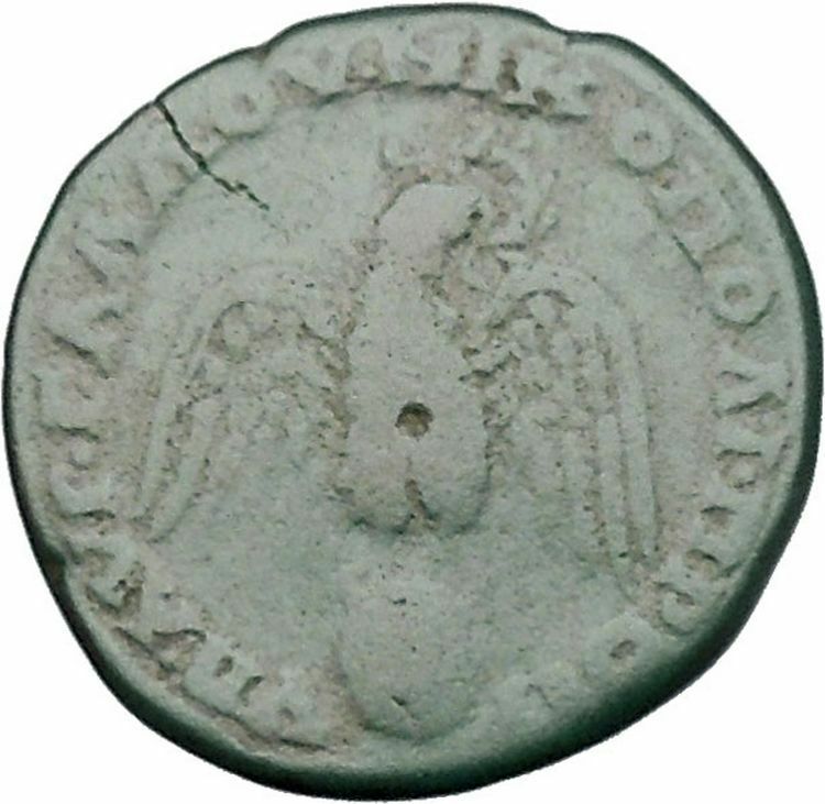 SEPTIMIUS SEVERUS Nicopolis ad Istrum EAGLE on GLOBE Ancient Roman Coin i41425