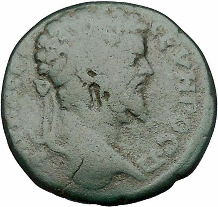 SEPTIMIUS SEVERUS Nicopolis ad Istrum EAGLE on GLOBE Ancient Roman Coin i41425