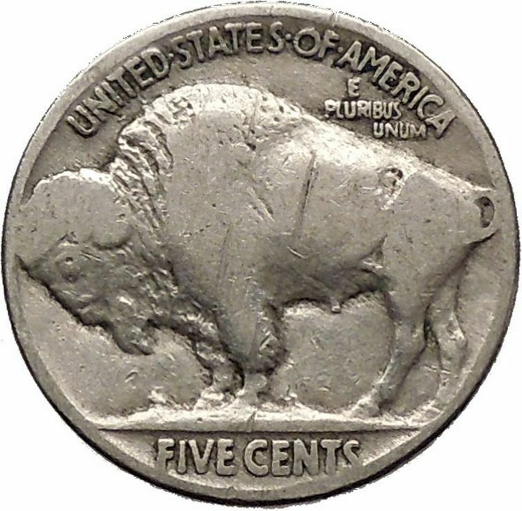 1929 BUFFALO NICKEL 5 Cents of United States of America USA Antique Coin i43718