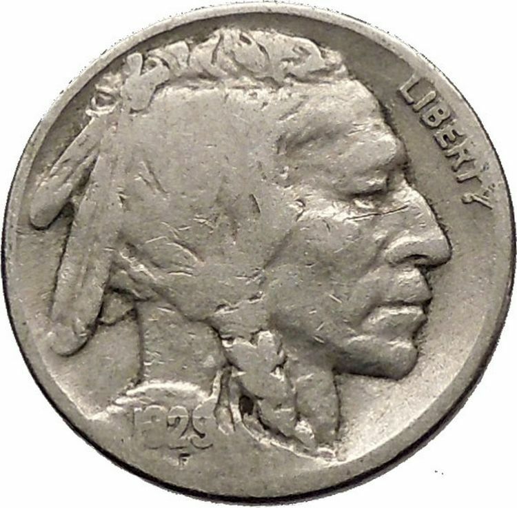 1929 BUFFALO NICKEL 5 Cents of United States of America USA Antique Coin i43718