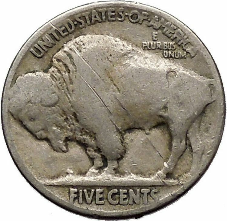 1924 BUFFALO NICKEL 5 Cents of United States of America USA Antique Coin i43666