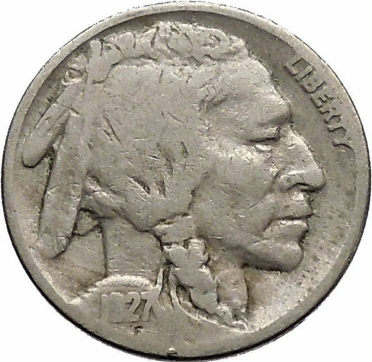 1927 BUFFALO NICKEL 5 Cents of United States of America USA Antique Coin i43699