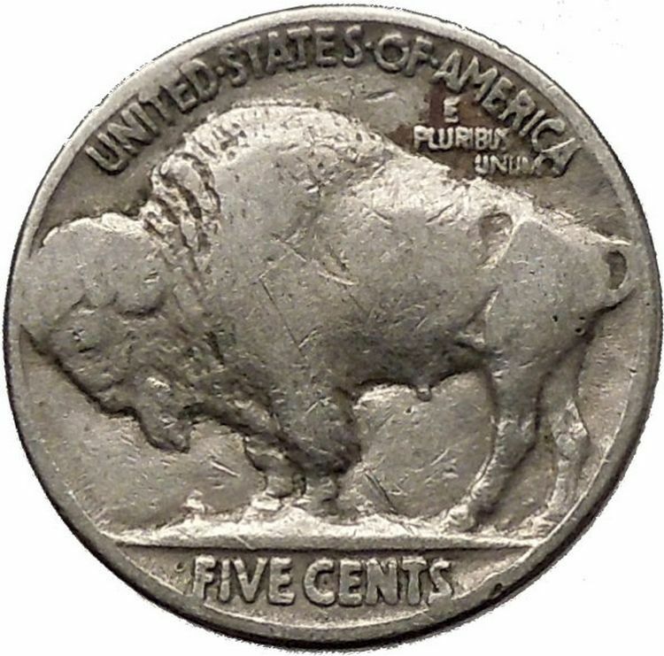 1935 BUFFALO NICKEL 5 Cents of United States of America USA Antique Coin i43786