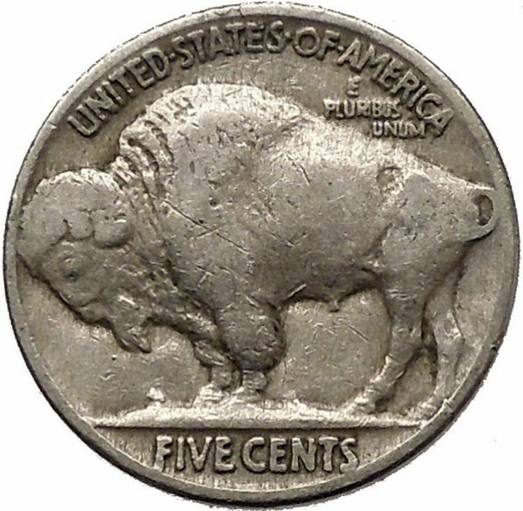 1936 BUFFALO NICKEL 5 Cents of United States of America USA Antique Coin i43822