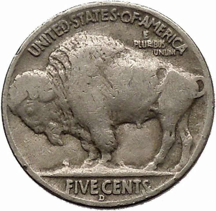 1936 BUFFALO NICKEL 5 Cents of United States of America USA Antique Coin i43854