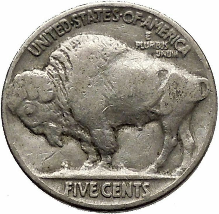 1937 BUFFALO NICKEL 5 Cents of United States of America USA Antique Coin i43875