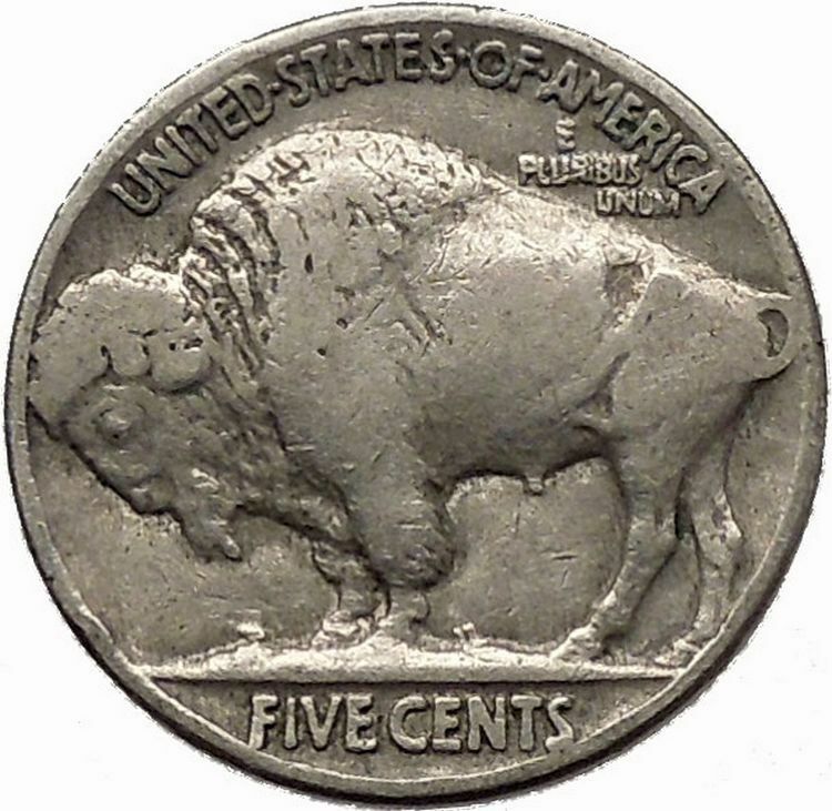 1937 BUFFALO NICKEL 5 Cents of United States of America USA Antique Coin i43911