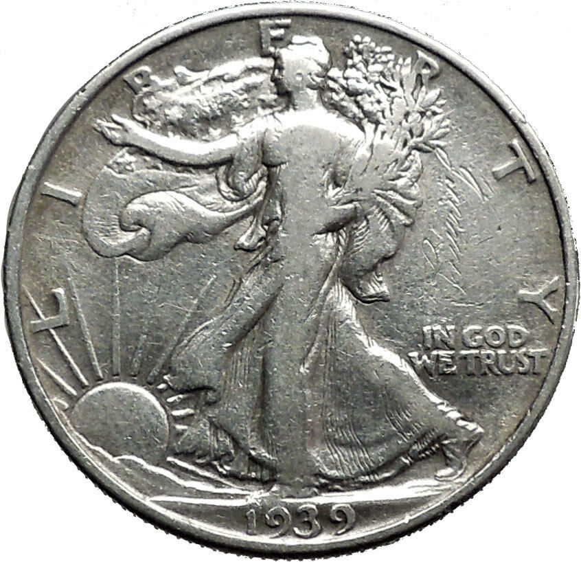 1939 WALKING LIBERTY Half Dollar Bald Eagle United States Silver Coin i44646