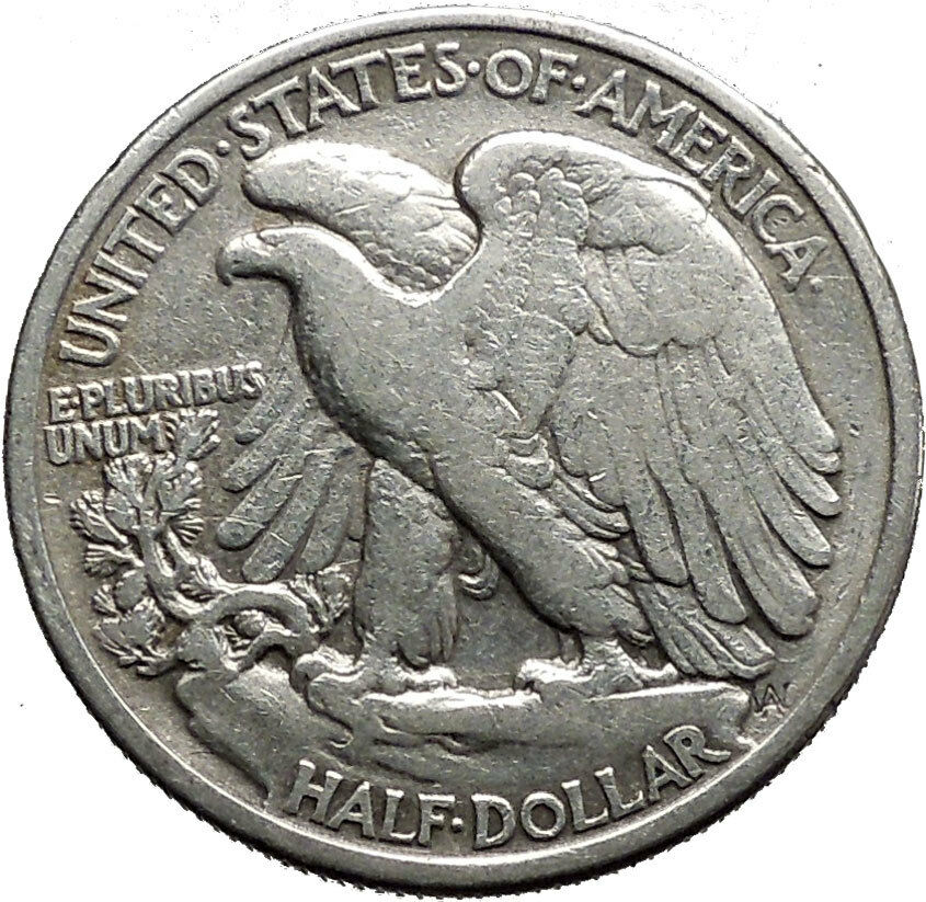 1939 WALKING LIBERTY Half Dollar Bald Eagle United States Silver Coin i44646