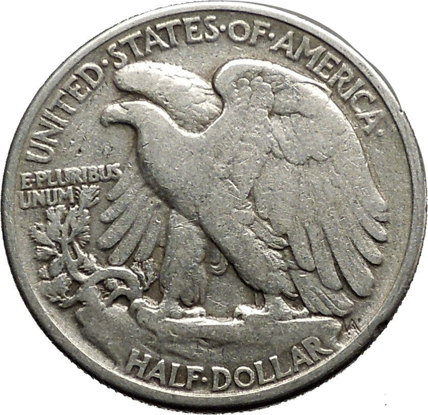 1943 WALKING LIBERTY Half Dollar Bald Eagle United States Silver Coin i44673