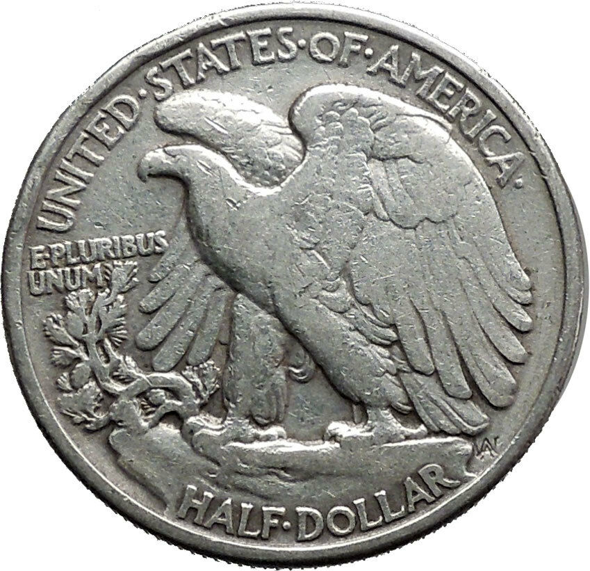 1943 WALKING LIBERTY Half Dollar Bald Eagle United States Silver Coin i44696