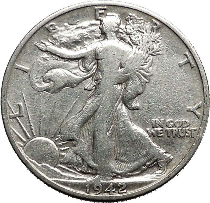 1942 WALKING LIBERTY Half Dollar Bald Eagle United States Silver Coin i44705