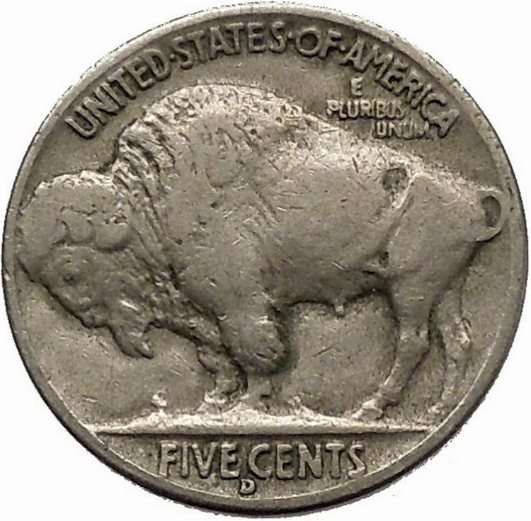 1938D BUFFALO NICKEL 5 Cents of United States of America USA Antique Coin i43916