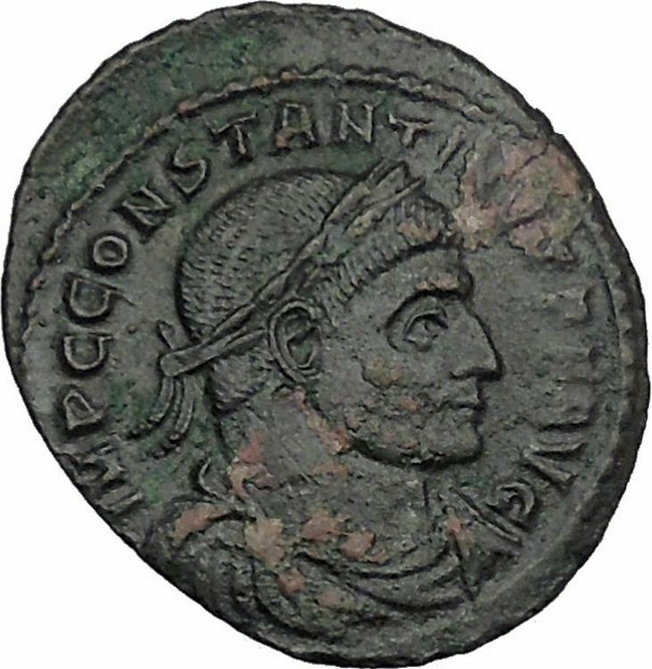 CONSTANTINE I the GREAT 312AD Ostia Aquila Standards Ancient Roman Coin i45105