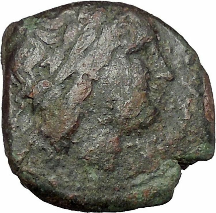 Syracuse in Sicily 288BC Hiketas Ancient Greek Coin Zeus Hellanios Eagle i45650